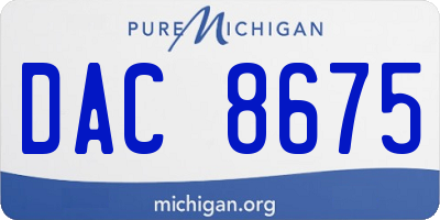 MI license plate DAC8675