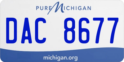 MI license plate DAC8677