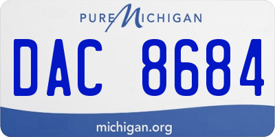 MI license plate DAC8684