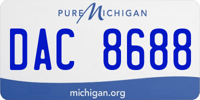 MI license plate DAC8688
