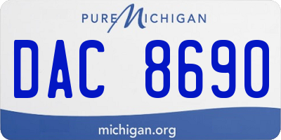 MI license plate DAC8690