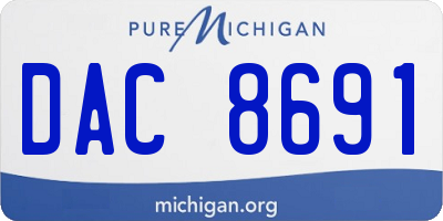 MI license plate DAC8691