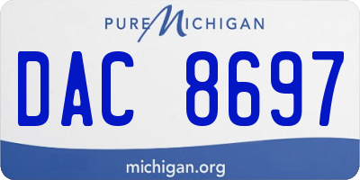 MI license plate DAC8697