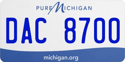 MI license plate DAC8700