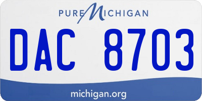 MI license plate DAC8703