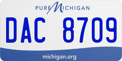 MI license plate DAC8709