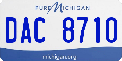 MI license plate DAC8710