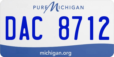 MI license plate DAC8712