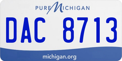 MI license plate DAC8713