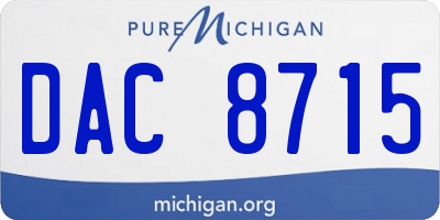 MI license plate DAC8715