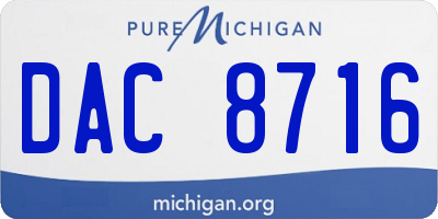 MI license plate DAC8716