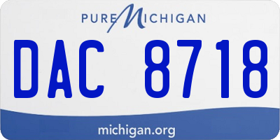 MI license plate DAC8718