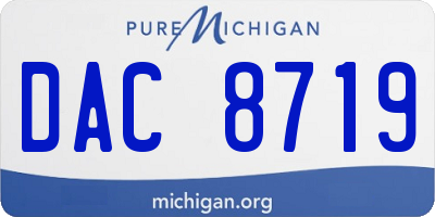 MI license plate DAC8719