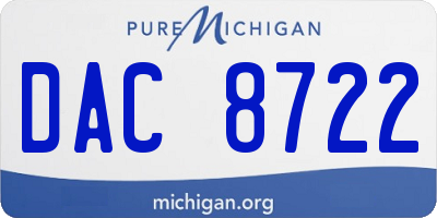 MI license plate DAC8722
