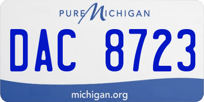 MI license plate DAC8723