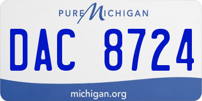 MI license plate DAC8724
