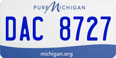 MI license plate DAC8727