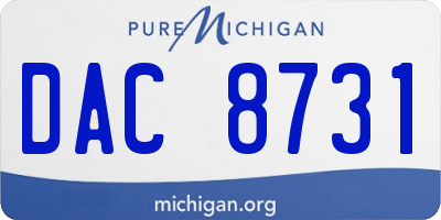 MI license plate DAC8731
