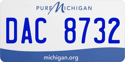 MI license plate DAC8732