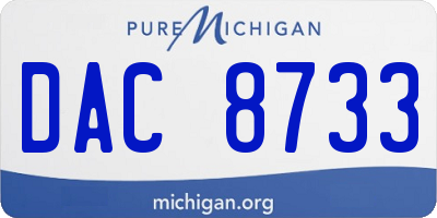 MI license plate DAC8733