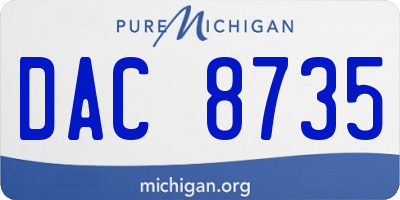 MI license plate DAC8735