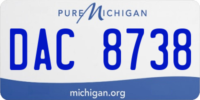 MI license plate DAC8738
