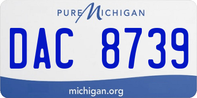 MI license plate DAC8739