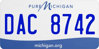 MI license plate DAC8742