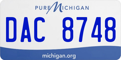 MI license plate DAC8748