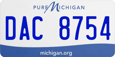 MI license plate DAC8754