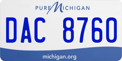MI license plate DAC8760