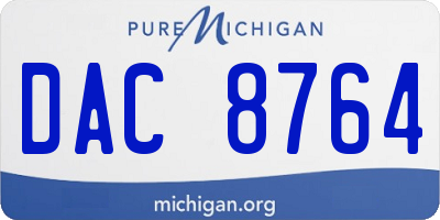 MI license plate DAC8764