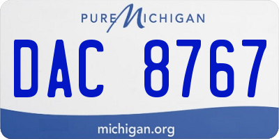 MI license plate DAC8767