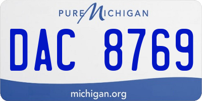 MI license plate DAC8769