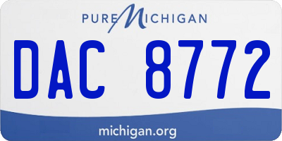 MI license plate DAC8772