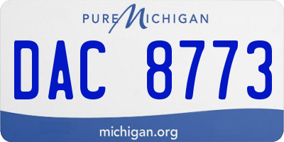 MI license plate DAC8773
