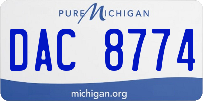 MI license plate DAC8774