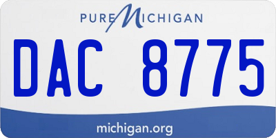 MI license plate DAC8775