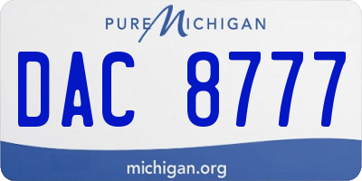 MI license plate DAC8777