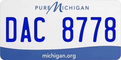 MI license plate DAC8778