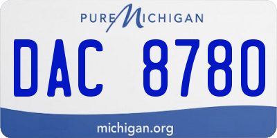 MI license plate DAC8780