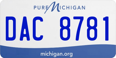 MI license plate DAC8781