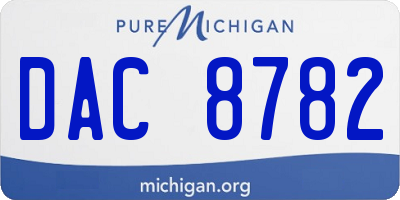 MI license plate DAC8782