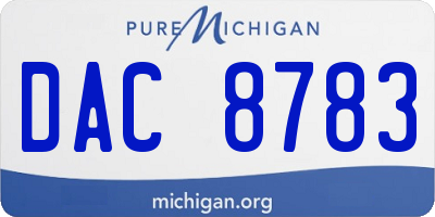 MI license plate DAC8783