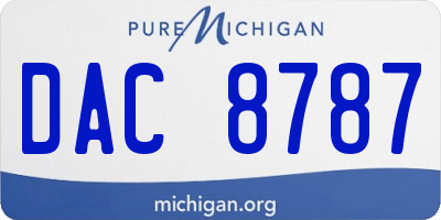 MI license plate DAC8787