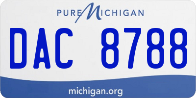MI license plate DAC8788