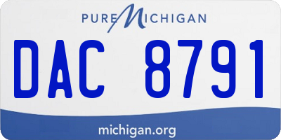 MI license plate DAC8791