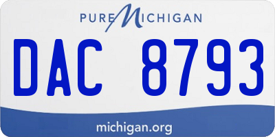MI license plate DAC8793