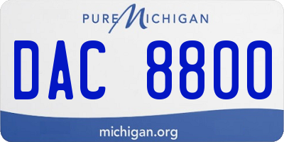 MI license plate DAC8800