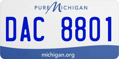 MI license plate DAC8801
